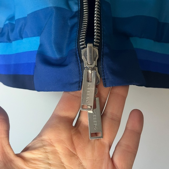 ICEBERG NAVY REVERSIBLE TECHNICAL BOMBER JACKET SIZE L - Picture 4 of 9